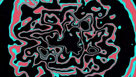 Light-blue and red lines and blobs dance around Stock Footage 268753165