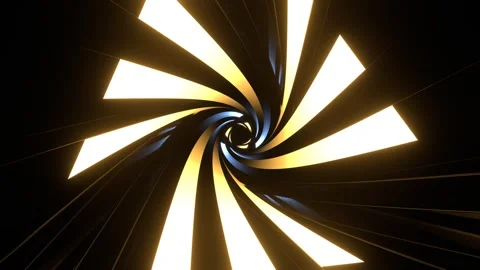Light Blue and Yellow Rotating Light in Triangular Tunnel Background VJ Loop Stock Footage 319932687