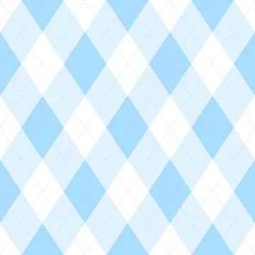 Light blue argyle seamless pattern background.Diamond shapes with dashed lines Illustrazione stock