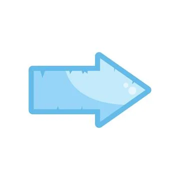Light blue arrow pointing right with irregular edges Stock Illustration