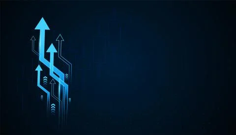 The Light blue arrows create a modern look for finance and growth. concept .. Stock Illustration