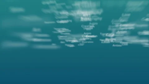 Light blue background with different words, which deal with design. Close up Stock Footage 105869728