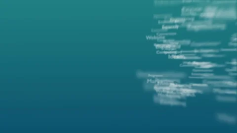 Light blue background with different words, which deal with Search Engine Stock Footage 107165660