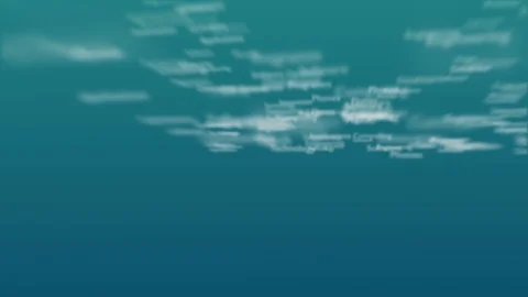 Light blue background with different words, which deal with technology. Close up Stock Footage 107240751