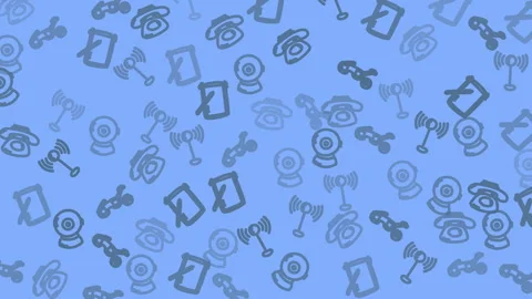 Light blue background with gray icons of objects Stock Footage 319051192