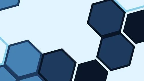 Light blue background with interconnected dark blue hexagons forming an abstr Ilustración de archivo