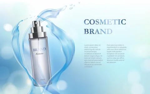 Light-blue background with moisturizing cosmetic premium product Illustrazione stock
