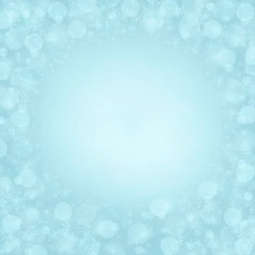 Light blue background with a snowflakes and circles Stock Illustration