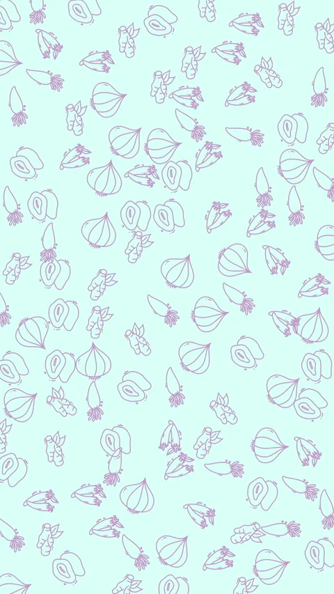 Light blue background with subtle purple outline vegetable pattern perfect .. Stock-Footage 340441199