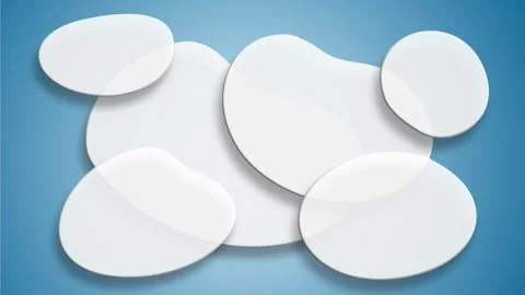 Light blue background with white translucent organic overlapping bubble shapes Stock Footage 330436116