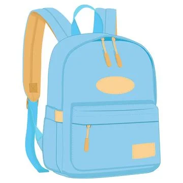 Light Blue Backpack Design. Stock Illustration