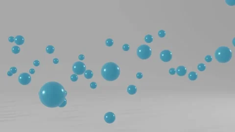 Light blue balls floating on a white background. Minimal motion graphic seamless Stock Footage 152111327