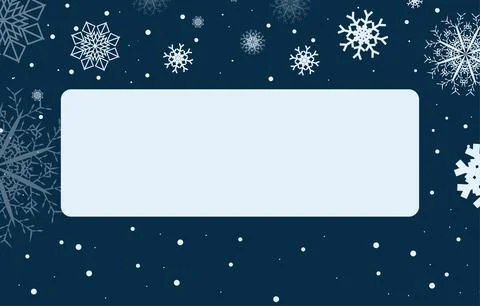Light blue blank square label decorated with snowflakes. Stock Illustration