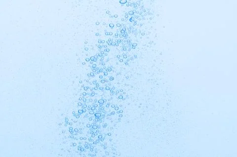 Light blue bubbles and water White background Stock Photos