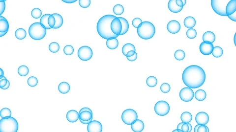 Light blue bubbles slowly rise upward on a white background Stock-Footage 333679940
