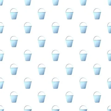 Light blue buckets creating seamless background pattern Stock Illustration