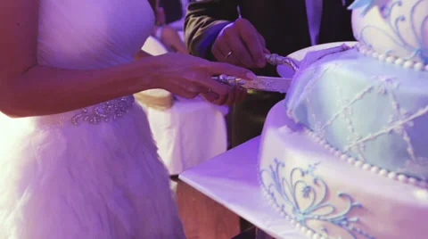 Light blue cake Stock-Footage 32660407