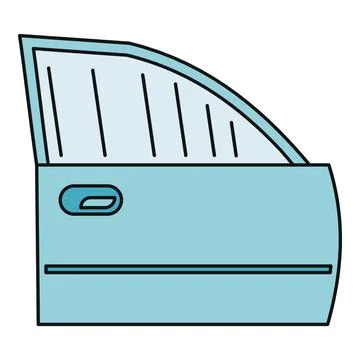Light blue car door with window and handle Illustration
