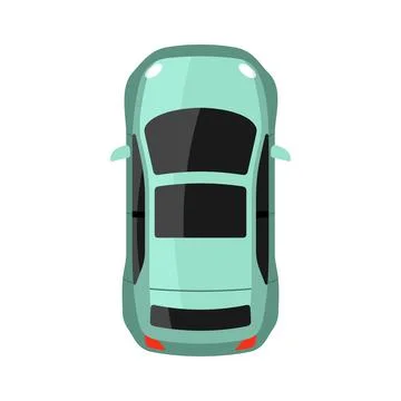 Light blue car top view vector illustration Stock Illustration