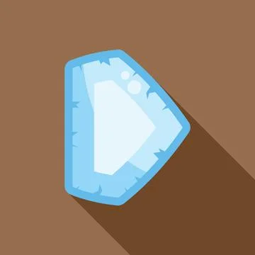 Light blue cartoon shield with cracks casting shadow on brown background Stock Illustration