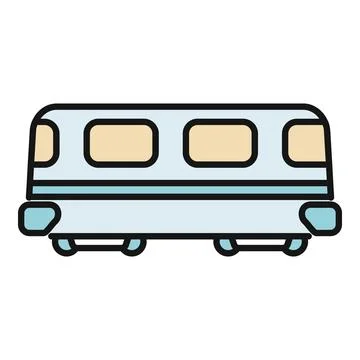 Light blue cartoon train subway car icon Stock-Illustration