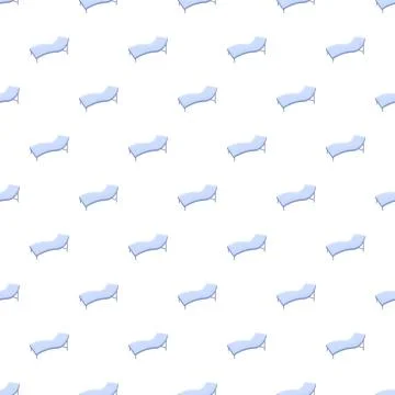 Light blue chaise lounge pattern on white background Stock Illustration