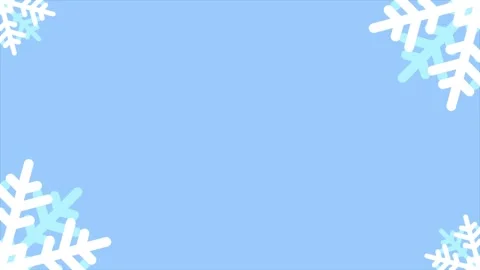Light Blue Christmas Looping Horizontal Video Background with Snowflake Border Stock Footage 262552177