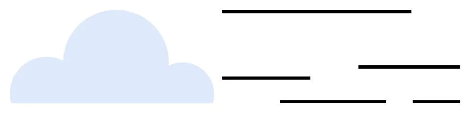 A light blue cloud is accompanied by several black horizontal lines of varyin Stock Illustration
