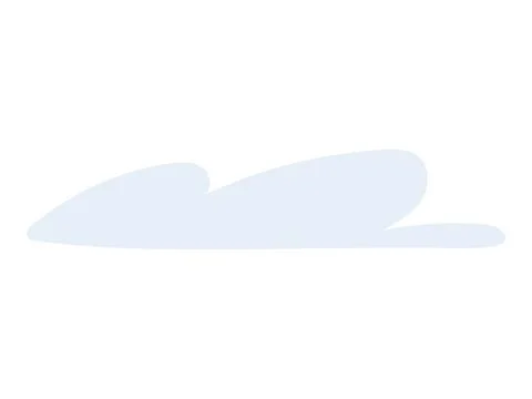 Light Blue Cloud Shape on White Background with Soft Lines and Curves Stock Illustration