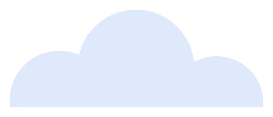 Light blue cloud with smooth curves and a simple aesthetic. Ideal for web, ap Illustrazione stock