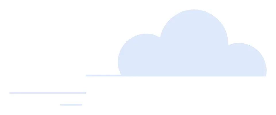 Light Blue Cloud with Subtle Horizontal Lines Against a White Background Stock Illustration