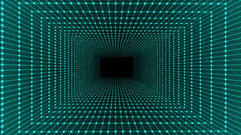 Light blue color 3d rectangular mesh seamless looping tunnel background 스톡 동영상 228724228