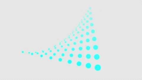 Light blue  color Circular dot grid moving in 3 dimension Stock Footage 226976688