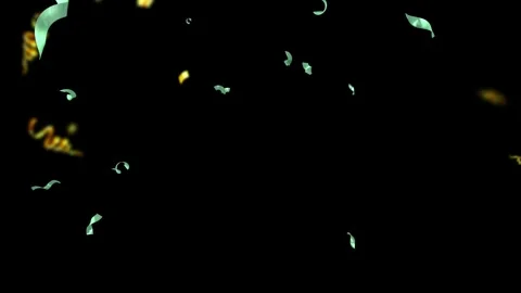 Light blue confetti falling on black background for celebration and party event Stock Footage 344367887
