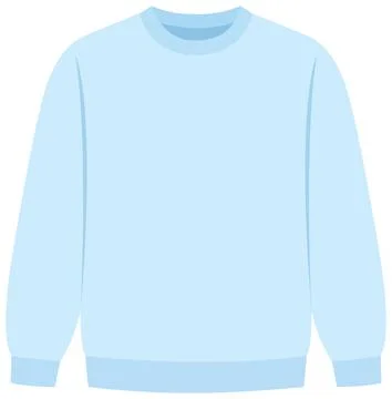 Light Blue Crewneck Sweatshirt Vector Illustration for Apparel Mockup Ilustración de archivo
