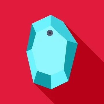 Light blue crystal gem icon with hole Stock Illustration