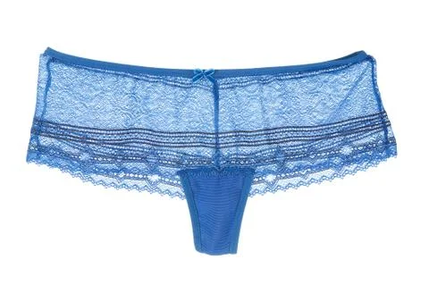 Light blue cute delicate lacework panties Stock Photos