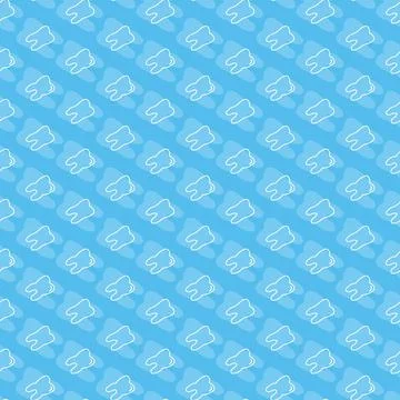 Light Blue Dental Pattern Design with Teeth Stock Illustration