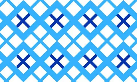Light blue diamond grid with dark blue crosses Stock Illustration