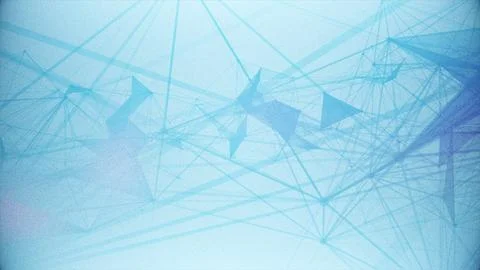 Light blue digital background: intricate abstract geometric line network Stock Illustration