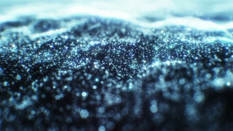 Light Blue Digital Futuristic Waves Moving Slow Glittering. Abstract Bright Snow 動画素材 284249601