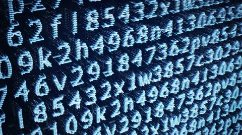 Light Blue Digital Line Numbers HD Loop Stock Footage 57216489