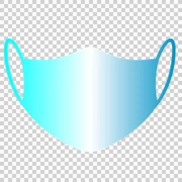 Light blue disposable face mask isolated on transparent background. Stock Illustration
