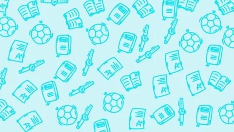 Light blue doodles spread across soft background Stock Footage 335894592