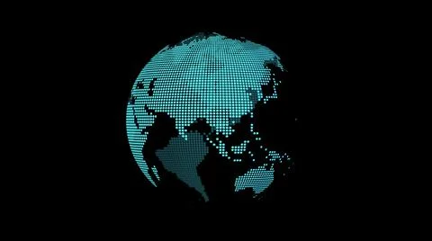 Light blue dot pattern earth (Asia centered) Illustrazione stock