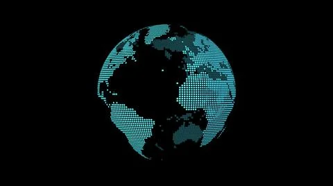 Light blue dot pattern earth (Europe and America centered) Stock Illustration