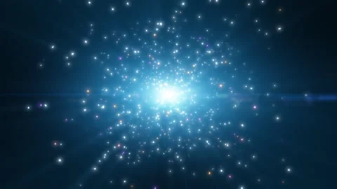 Light blue dust particle explosion, Light ray effect background Stock Footage 223844705