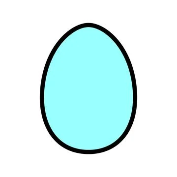 Light blue easter egg vector icon illustration Stock Illustration