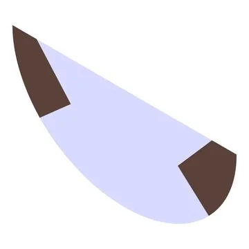 Light blue elliptical shape with two brown rectangles forming abstract design Stock Illustration