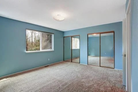 Light blue empty room Stock Photos